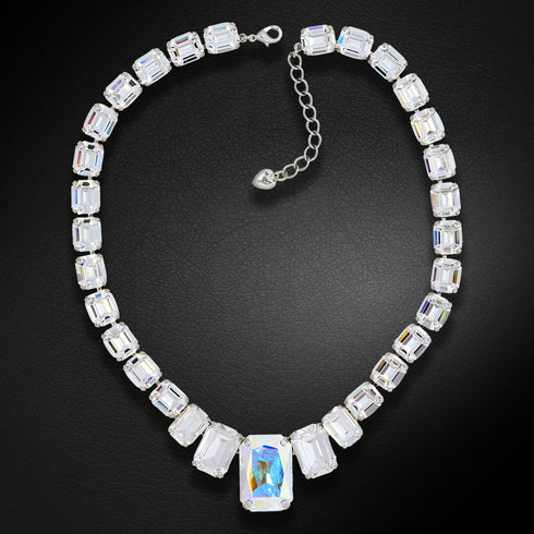 Vestuvinė kaklo papuošalas "Modern" su Swarovski™ kristalais
